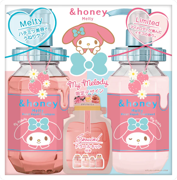 &Honey Sanrio My Melody Melty Shampoo & Hair Treatment Pair Set (Limited Edition)